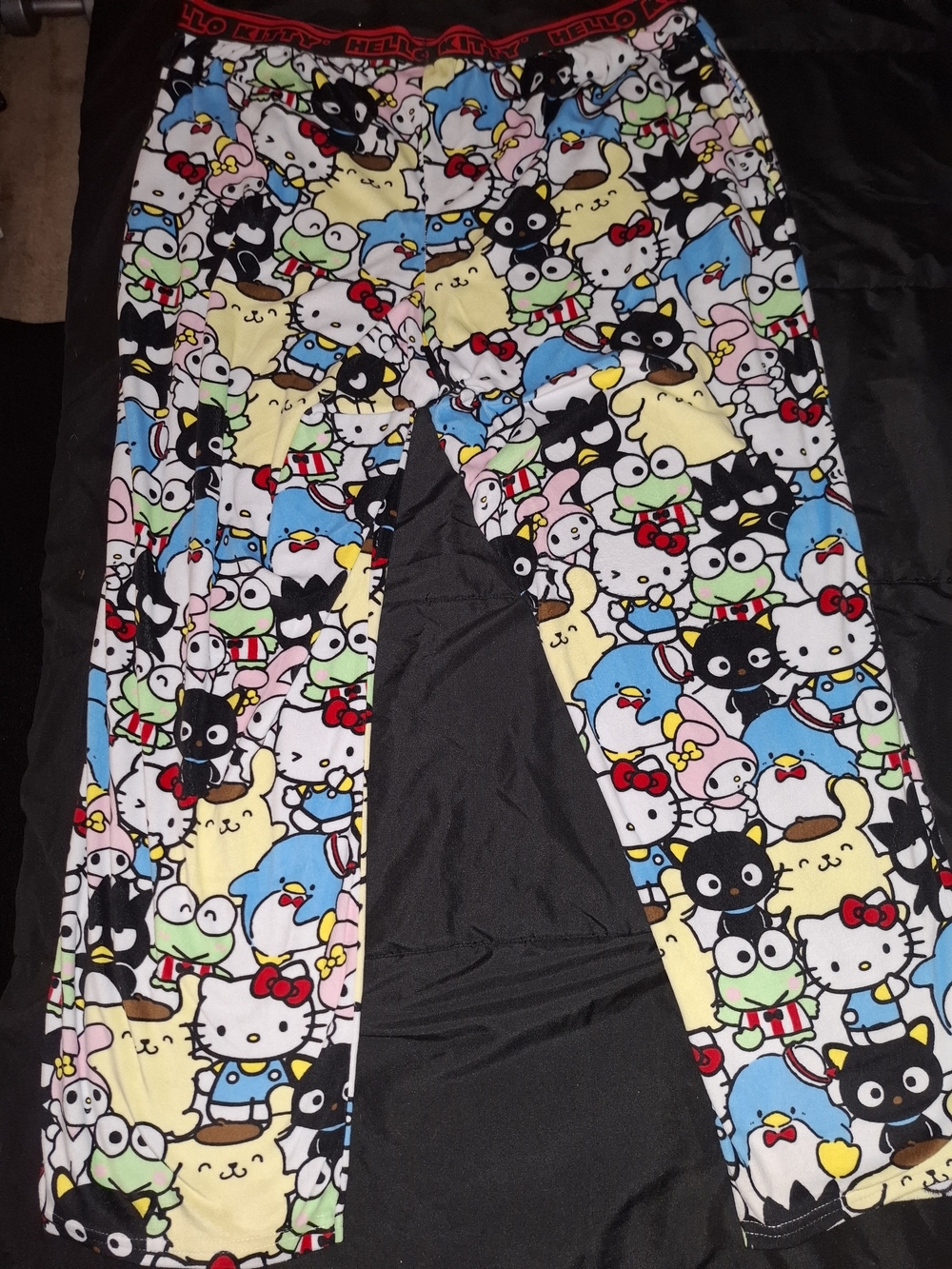 Hello Kitty Kids Pajama Pants - Black White Blue Pink Yellow Multicolor